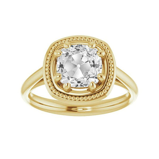 Bridal Ring 14K Yellow Gold with Brilliant Diamond – front view