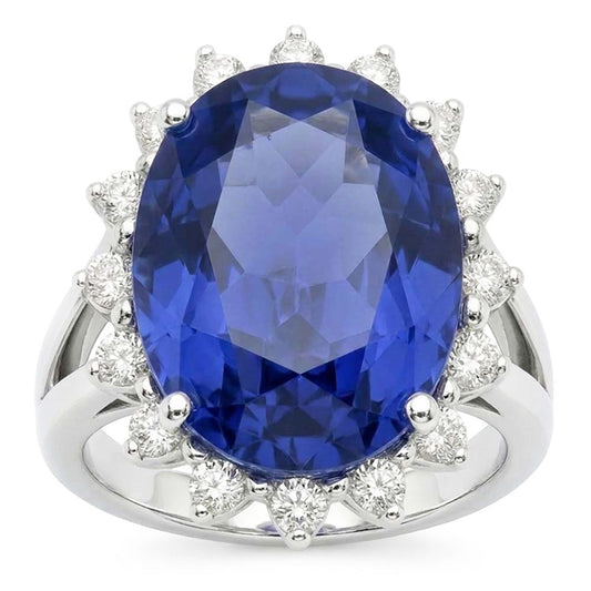 IGI CERTIFIED 10 Carat Big Sapphire Engagement Ring