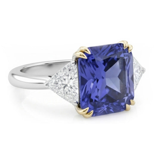 IGI CERTIFIED Diamond Sapphire 7 Carat Engagement Ring