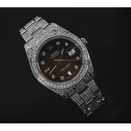 Iced Out Custom Diamond 18 Carats Rolex
