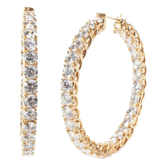 Inside Out Real Diamond Hoop Earrings 9 Carats