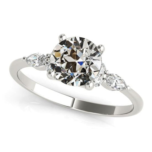 natural round diamond 3.25ct ring front view