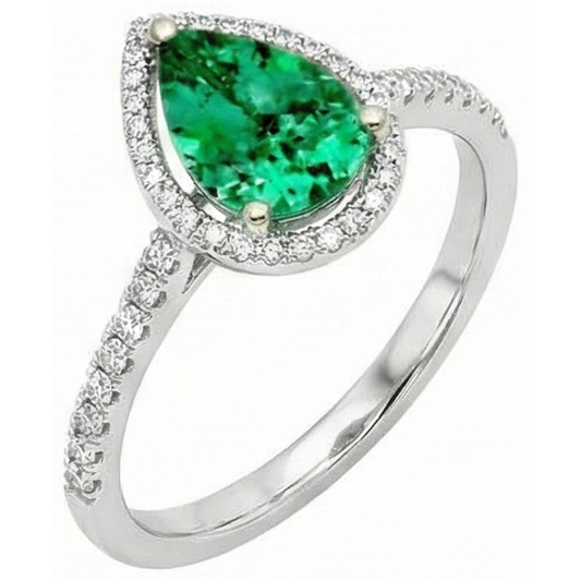 natural round emerald 5.25ct ring side angle