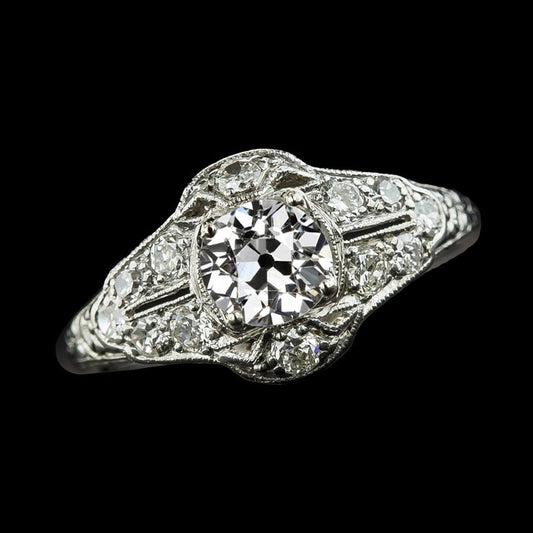 natural round diamond 3.25ct ring front view