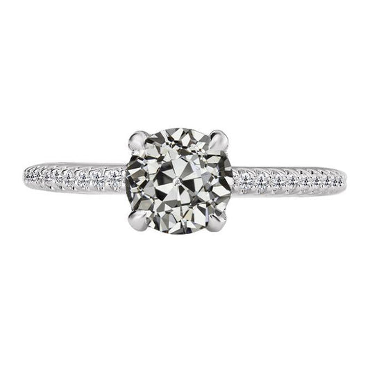 natural round diamond 4.50ct ring front view