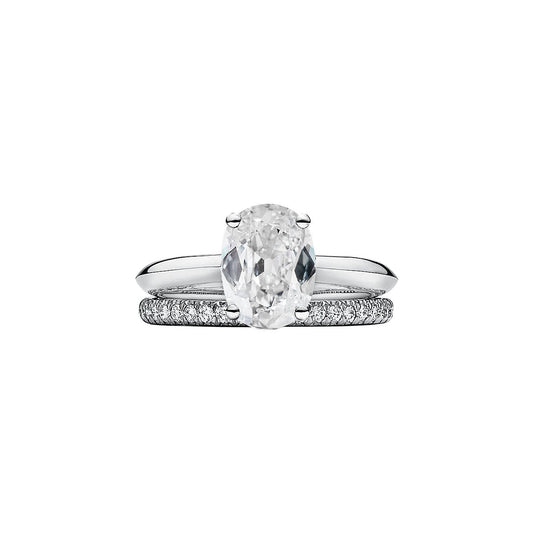 natural round diamond 3.50ct ring front view