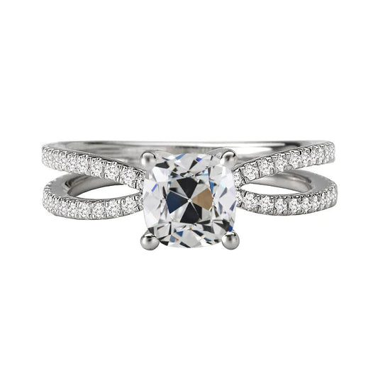 natural round diamond 6ct ring front view
