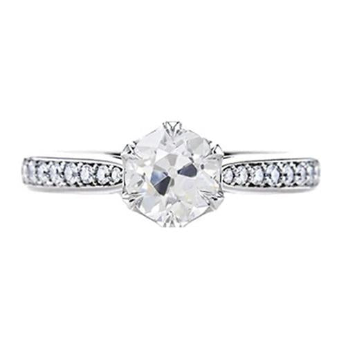 natural round diamond 2ct ring front view