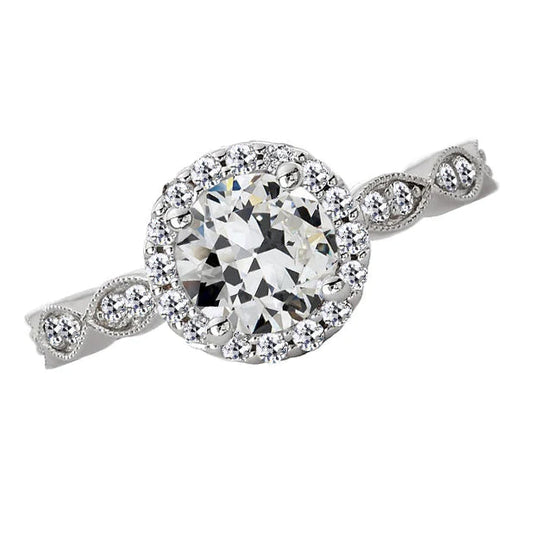 natural round diamond 4ct ring front view