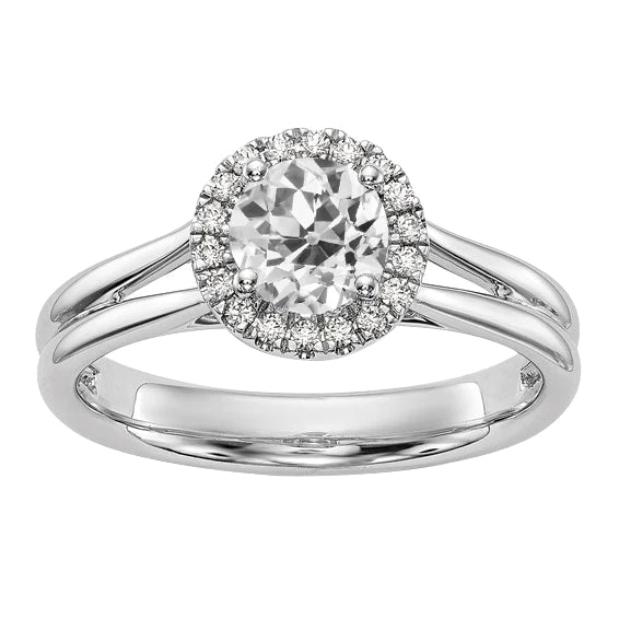Ladies Halo Old Miner Real Diamond Ring Split Shank Gold Jewelry 3 Carats