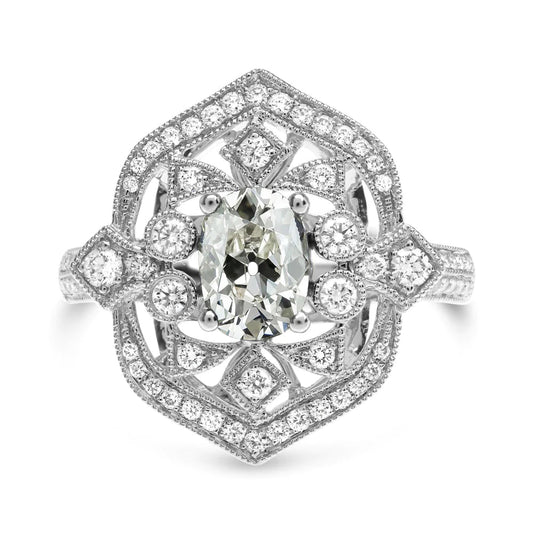 natural round diamond 6ct ring front view