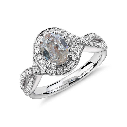 natural round diamond 5ct ring front view