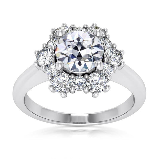 natural round diamond 8.50ct ring front view