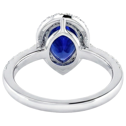 natural round sapphire 4ct ring side angle
