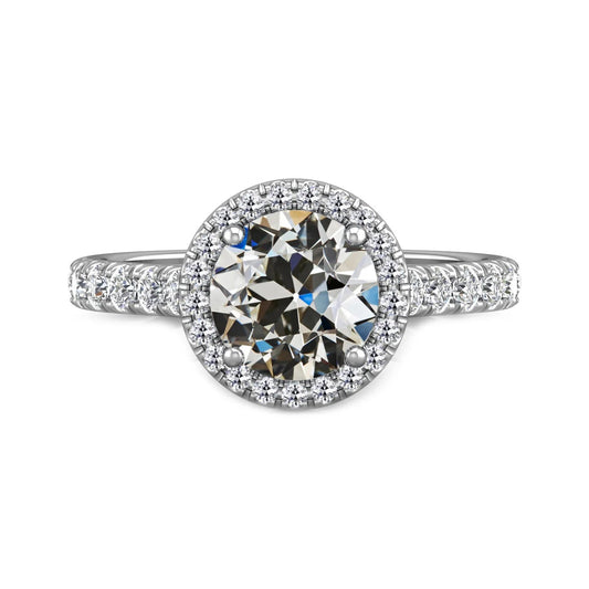 natural round diamond 4.50ct ring front view