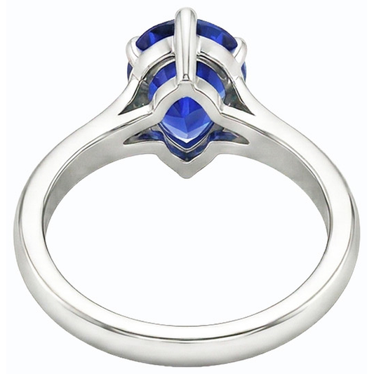 Ladies Jewellery Solitaire Pear Cut Ceylon Sapphire Ring 2 Carats