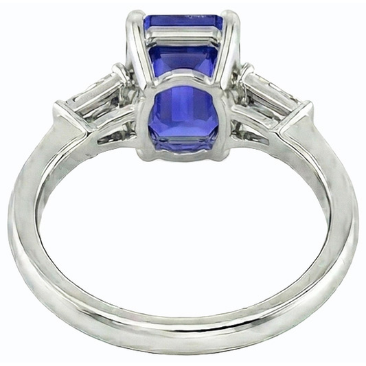 natural emerald sapphire 2.50ct ring side angle