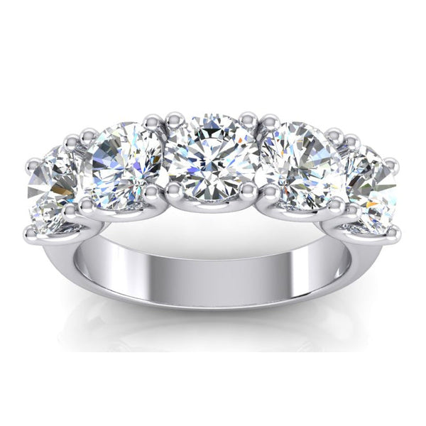 Ladies Natural Round Diamond Half Eternity Band 3 Carats U Prong Setñ