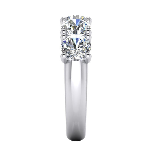 Ladies Natural Round Diamond Half Eternity Band 3 Carats U Prong Set