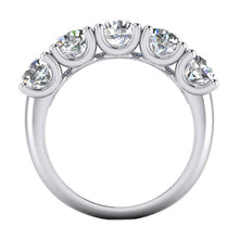 Ladies Natural Round Diamond Half Eternity Band 3 Carats U Prong Set