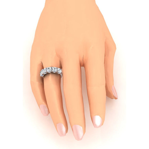 Ladies Natural Round Diamond Half Eternity Band 3 Carats U Prong Setñ