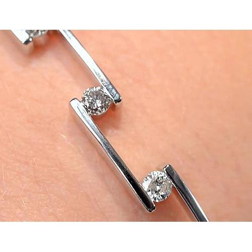 Ladies Real Diamond Bangle 1.80 Carats White Gold