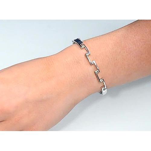 Ladies Real Diamond Bangle  White Gold 14K Jewelry