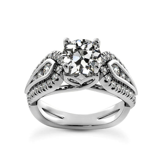 natural round diamond 4.50ct ring front view
