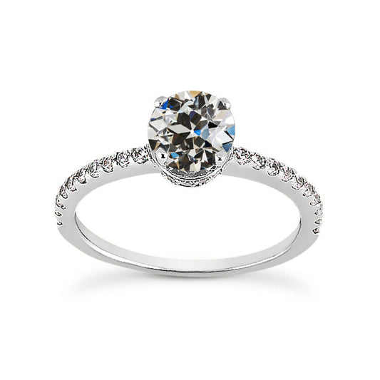 natural round diamond 2.75ct ring front view