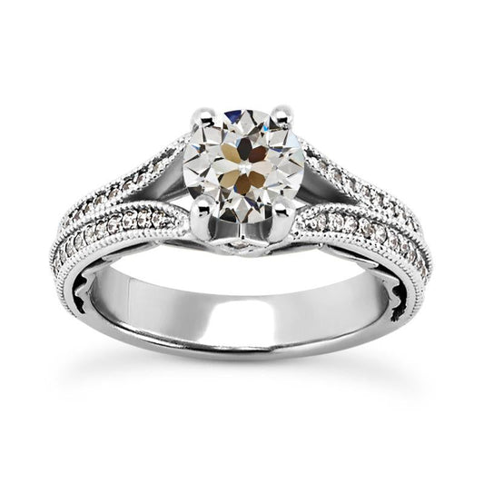 natural round diamond 4.50ct ring front view