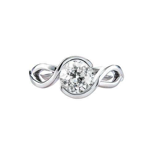 natural round diamond 1ct ring front view