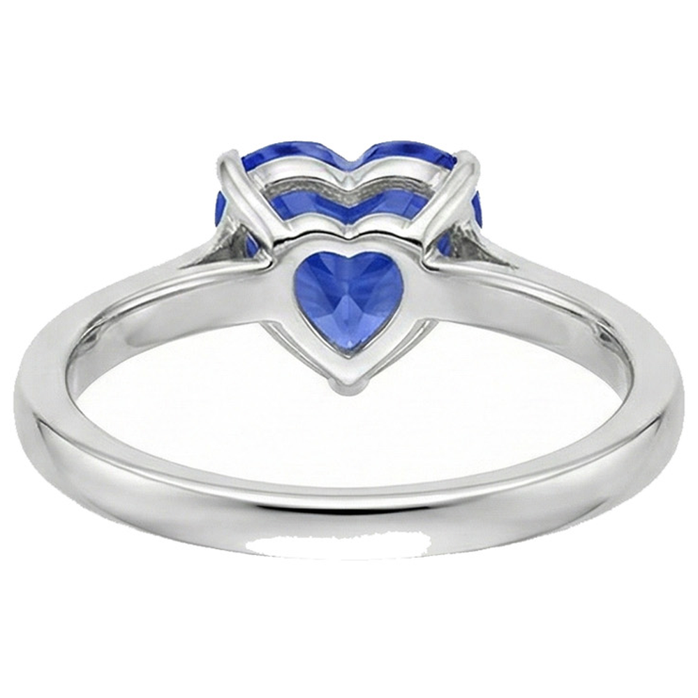 natural heart sapphire 2ct ring on white background