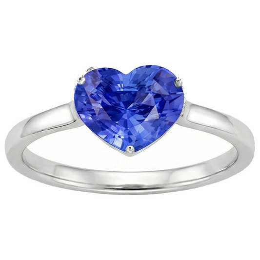natural heart sapphire 2ct ring side angle