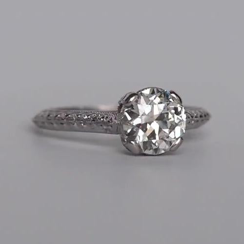 natural round diamond 1.75ct ring front view