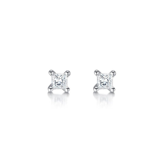 Ladies Studs Earring Prong Set 2.20 Ct Round Genuine Diamonds White Gold