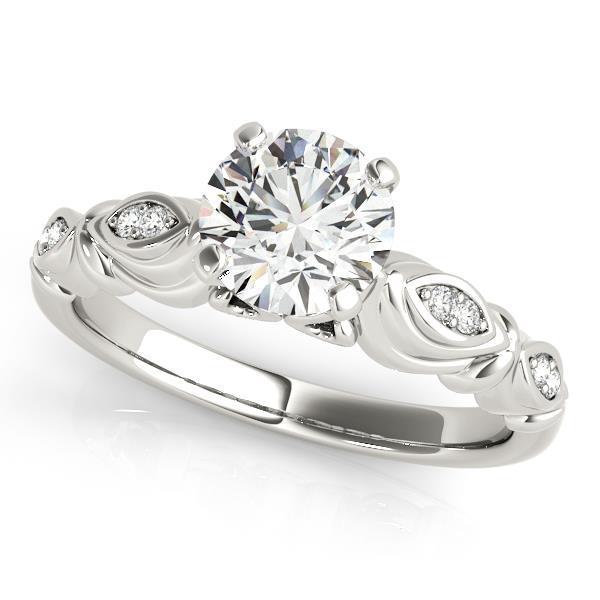 Ladies Vintage Style Real Diamond Engagement Ring 1.90 Carats Solid WG 14K