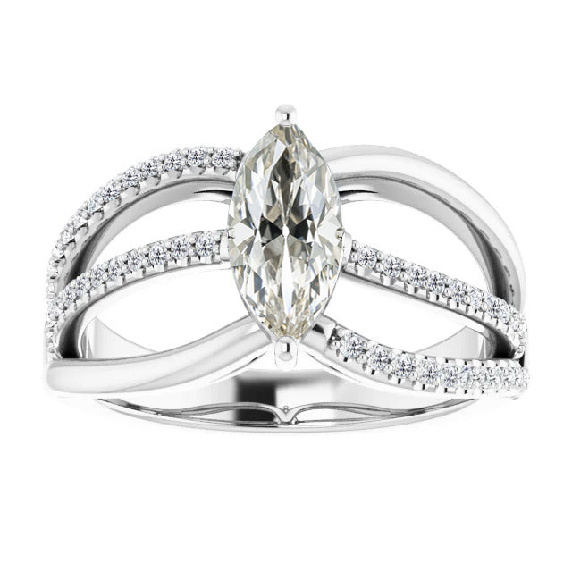 Marquise Cut Diamond ring in 14K White Gold – main view