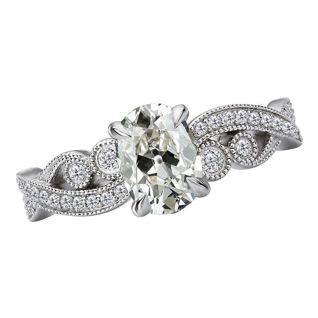 Solitaire with Side Stones 14 Karat White Gold with Diamond – main view