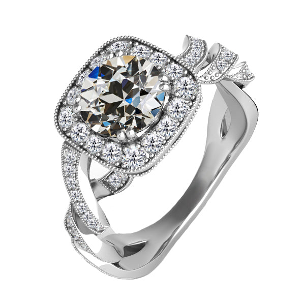 Premium Halo Engagement Ring 3.50 ct – main view