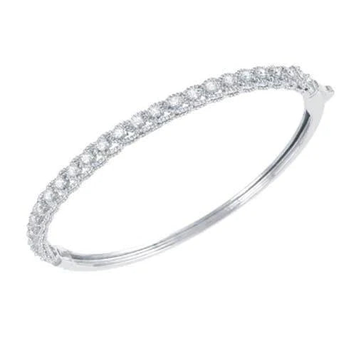 natural round diamond 2.50ct bracelet front view