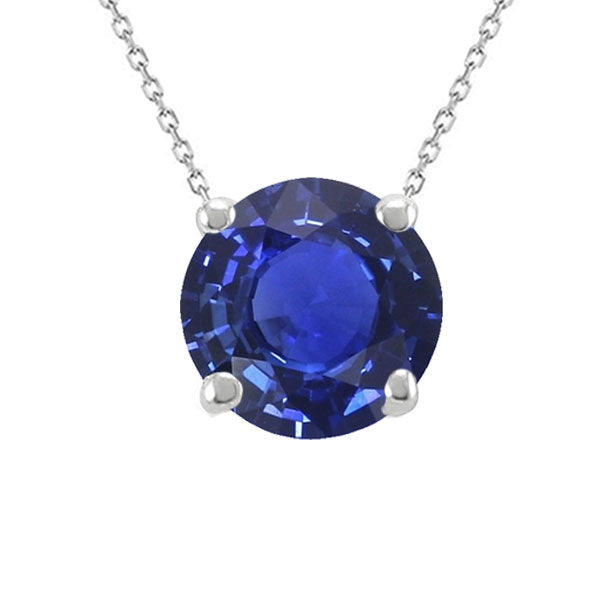 Custom Royal Blue Sapphire Gemstone Pendant 5 ct – main view