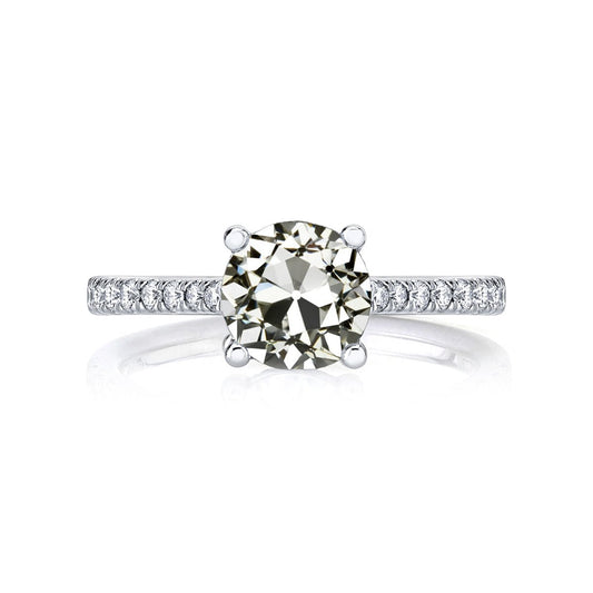 natural round diamond 4ct ring front view