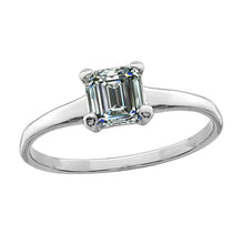 Lady's Emerald Real Diamond Solitaire Engagement Ring 14K Gold 2 Carats