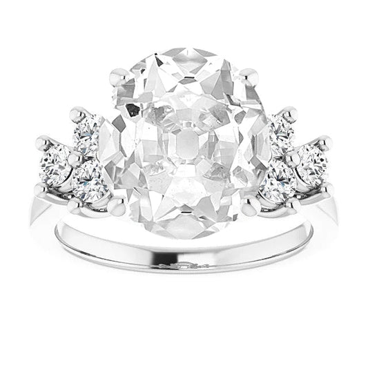 natural round diamond 8ct ring front view