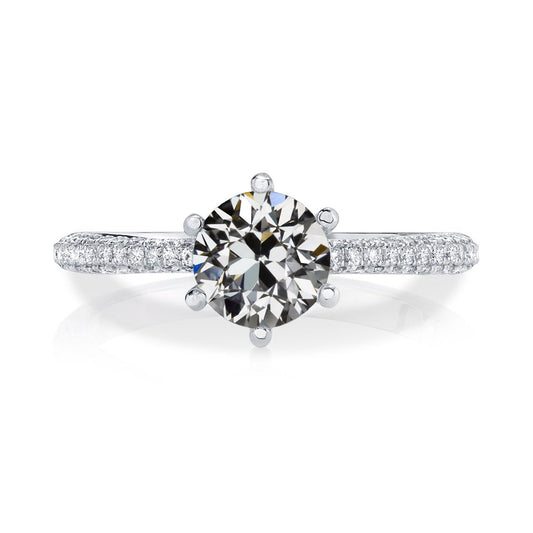 natural round diamond 4ct ring front view
