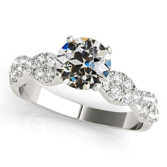 natural round diamond 4ct ring front view
