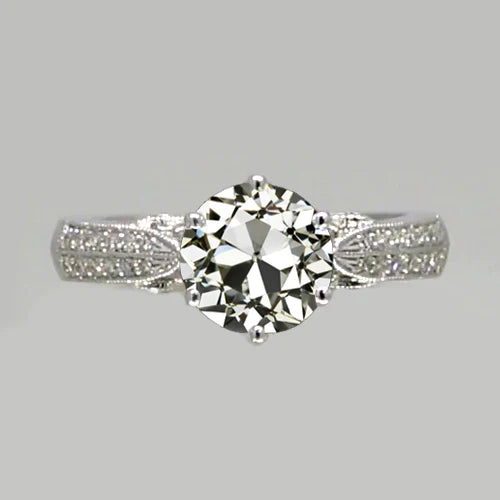 natural round diamond 2.50ct ring front view