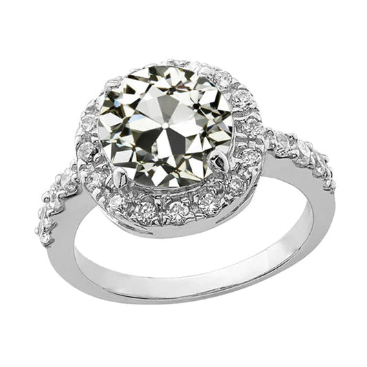natural round diamond 4ct ring front view
