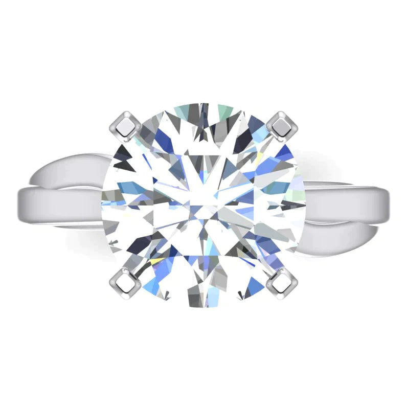 Large Genuine 6 Carat Solitaire  Ring