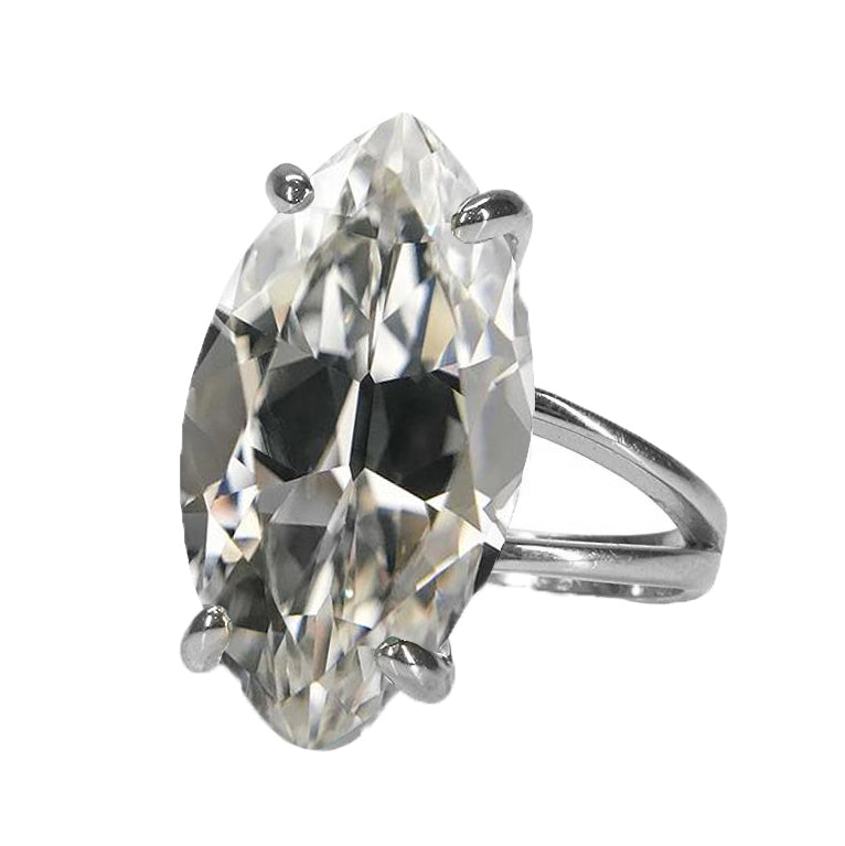 Single Stone Ring 14 Karat White Gold with Brilliant Diamond – main view